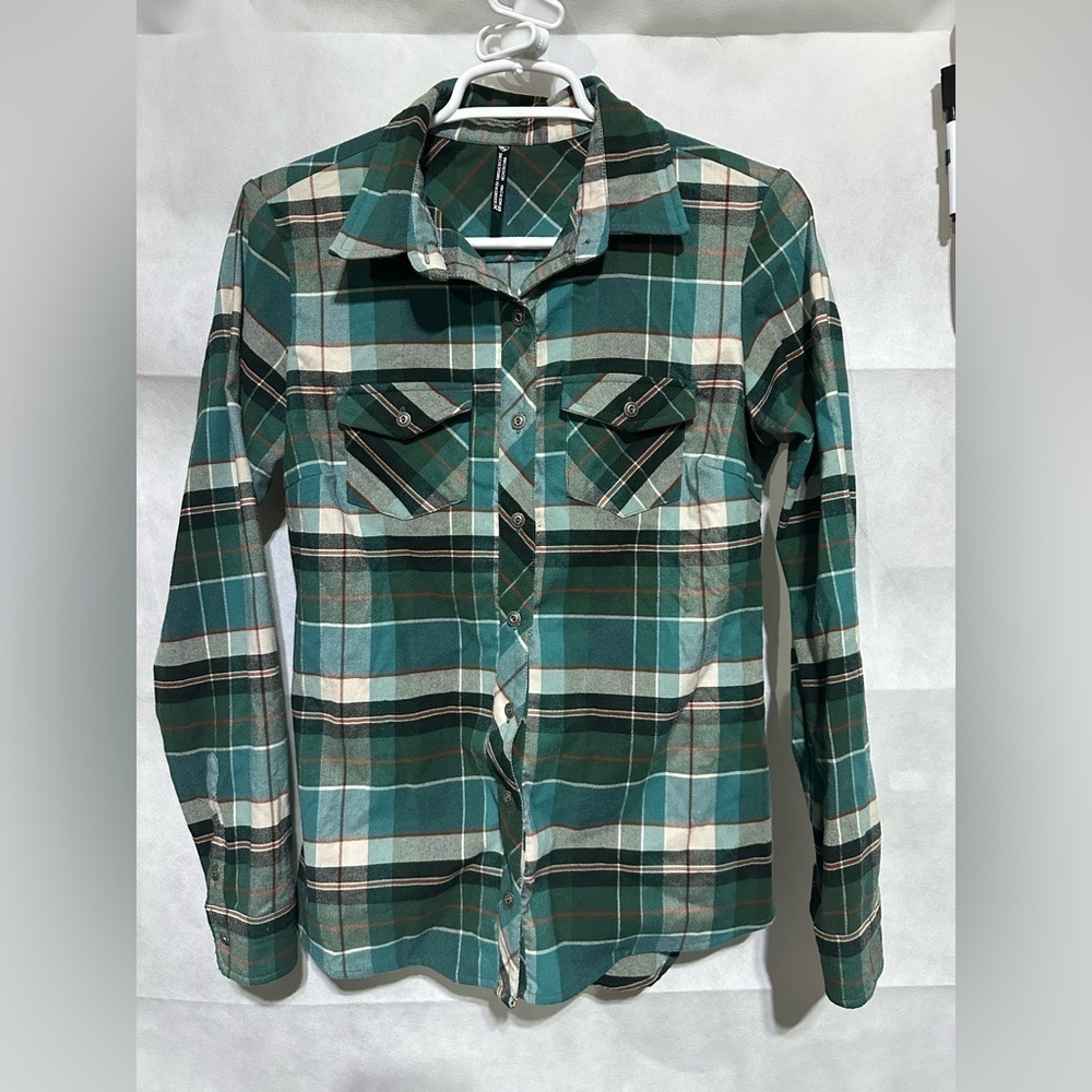 Kuhl Women’s Long Sleeve Button Down Flannel Plaid Shirt Size XS Multicolor EEUC